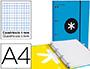 Carpeta Liderpapel Antartik A-4 4 anillas 40 mm. con recambio c/5 mm. y solapa azul